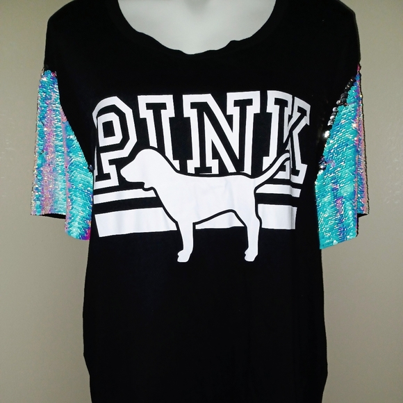PINK Victoria's Secret Other - EXTREMELY RARE HTF VS PINK EXTRA LARGE MERMAID IRIDESCENT BLING GORGEOUS SHIRT